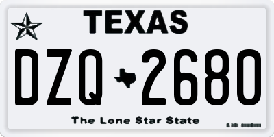 TX license plate DZQ2680