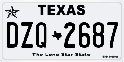 TX license plate DZQ2687