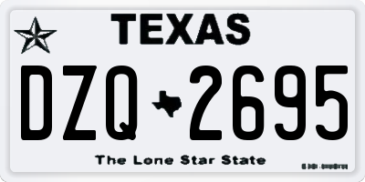 TX license plate DZQ2695
