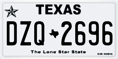 TX license plate DZQ2696