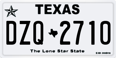 TX license plate DZQ2710