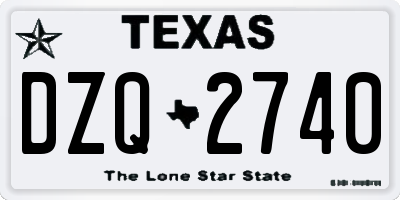 TX license plate DZQ2740