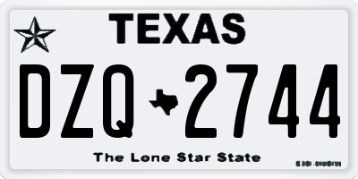 TX license plate DZQ2744