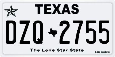 TX license plate DZQ2755