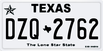 TX license plate DZQ2762