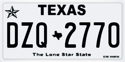 TX license plate DZQ2770