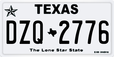 TX license plate DZQ2776