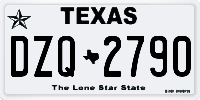 TX license plate DZQ2790