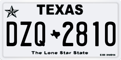 TX license plate DZQ2810