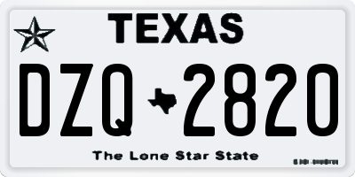 TX license plate DZQ2820