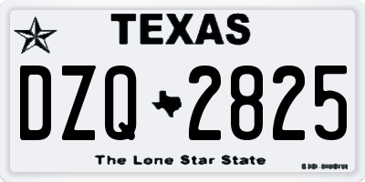 TX license plate DZQ2825