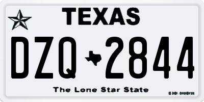 TX license plate DZQ2844