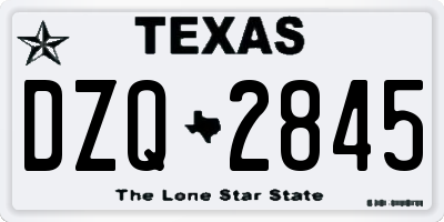TX license plate DZQ2845