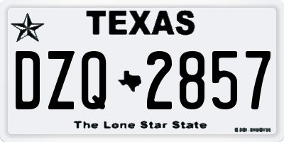 TX license plate DZQ2857