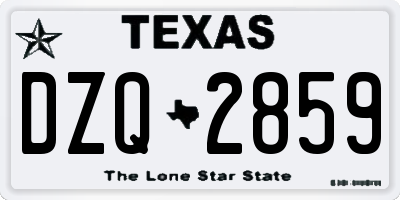 TX license plate DZQ2859