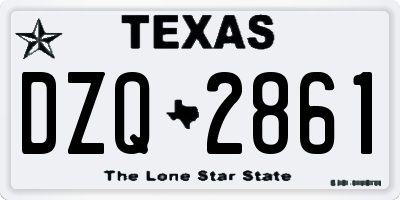 TX license plate DZQ2861