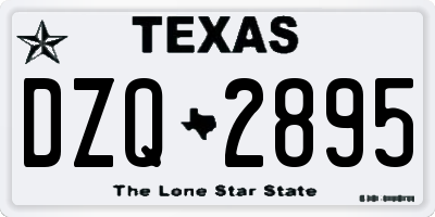 TX license plate DZQ2895
