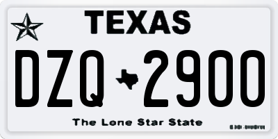 TX license plate DZQ2900