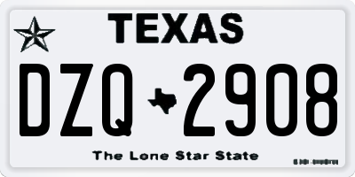 TX license plate DZQ2908