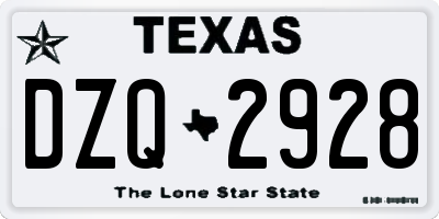TX license plate DZQ2928
