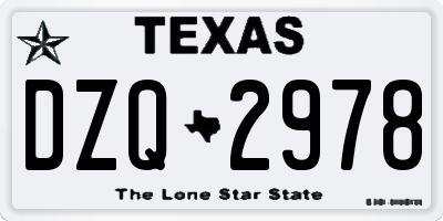 TX license plate DZQ2978