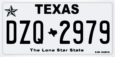 TX license plate DZQ2979