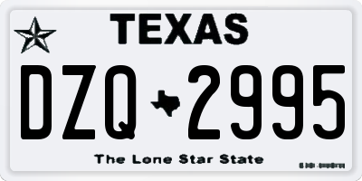 TX license plate DZQ2995