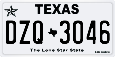 TX license plate DZQ3046