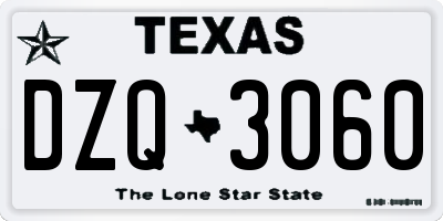 TX license plate DZQ3060