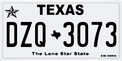 TX license plate DZQ3073