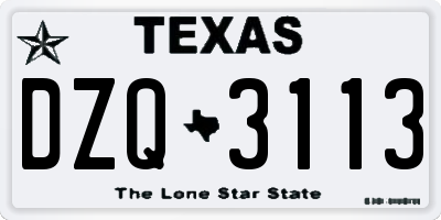 TX license plate DZQ3113