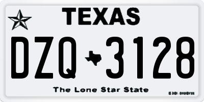 TX license plate DZQ3128