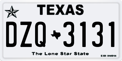 TX license plate DZQ3131