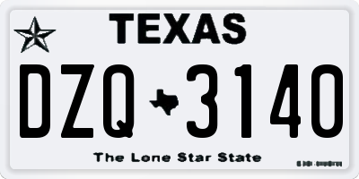 TX license plate DZQ3140