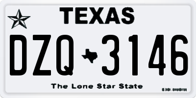 TX license plate DZQ3146