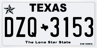 TX license plate DZQ3153