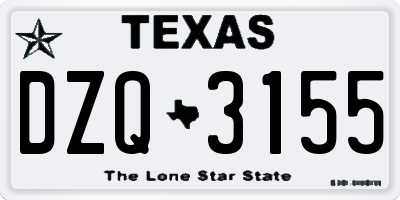 TX license plate DZQ3155