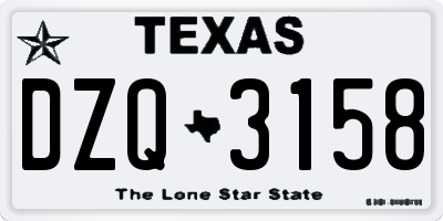 TX license plate DZQ3158