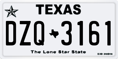 TX license plate DZQ3161