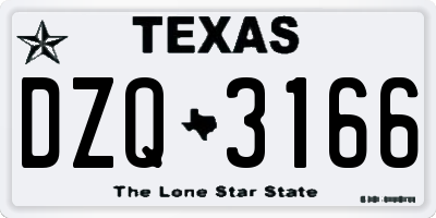 TX license plate DZQ3166