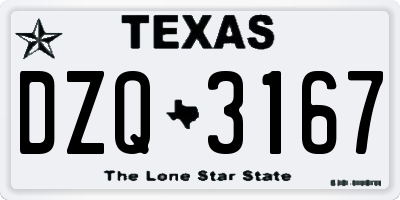 TX license plate DZQ3167