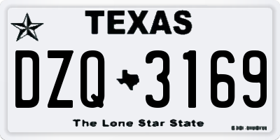TX license plate DZQ3169