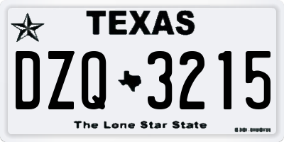 TX license plate DZQ3215