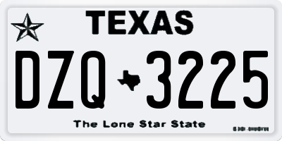 TX license plate DZQ3225