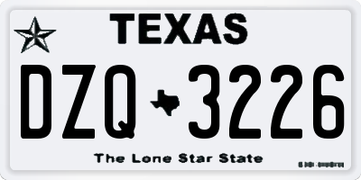 TX license plate DZQ3226