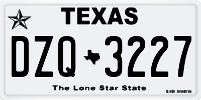 TX license plate DZQ3227
