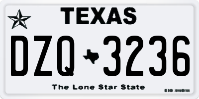 TX license plate DZQ3236