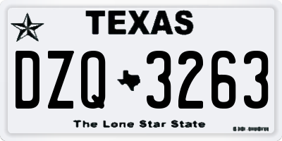 TX license plate DZQ3263