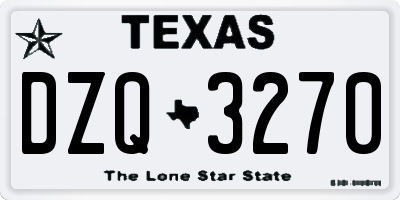 TX license plate DZQ3270