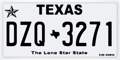 TX license plate DZQ3271